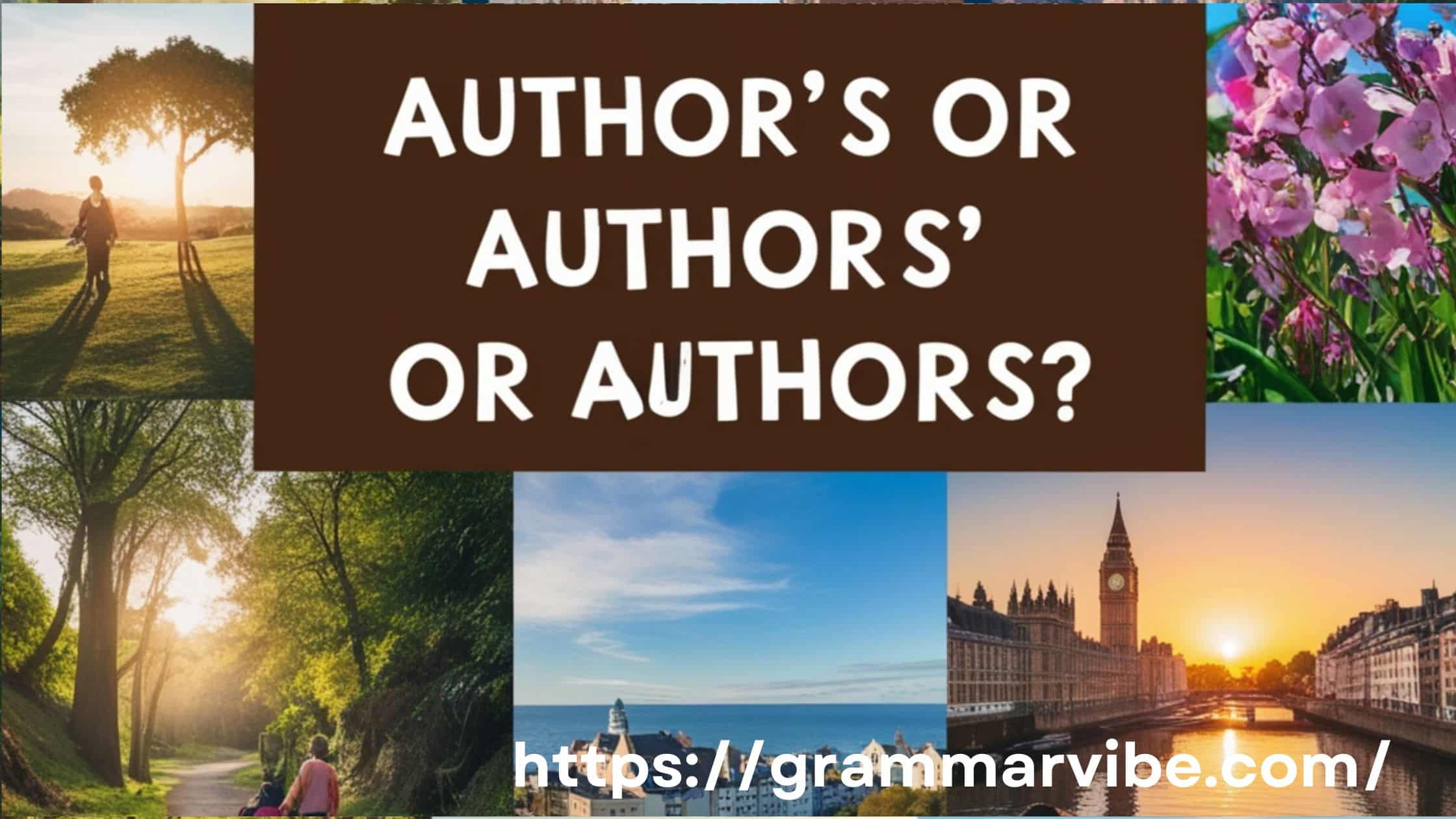 Author’s or Authors’ or Authors