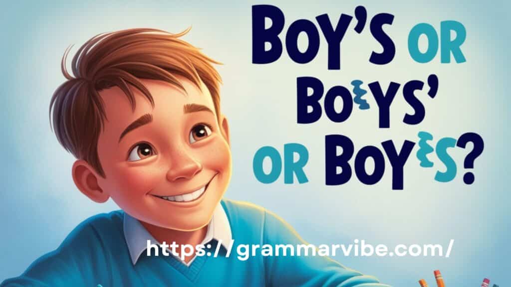 Boy Possessive Forms Boy’s or Boys’ or Boys