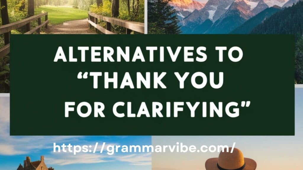 Alternatives to “Thank You for Clarifying”