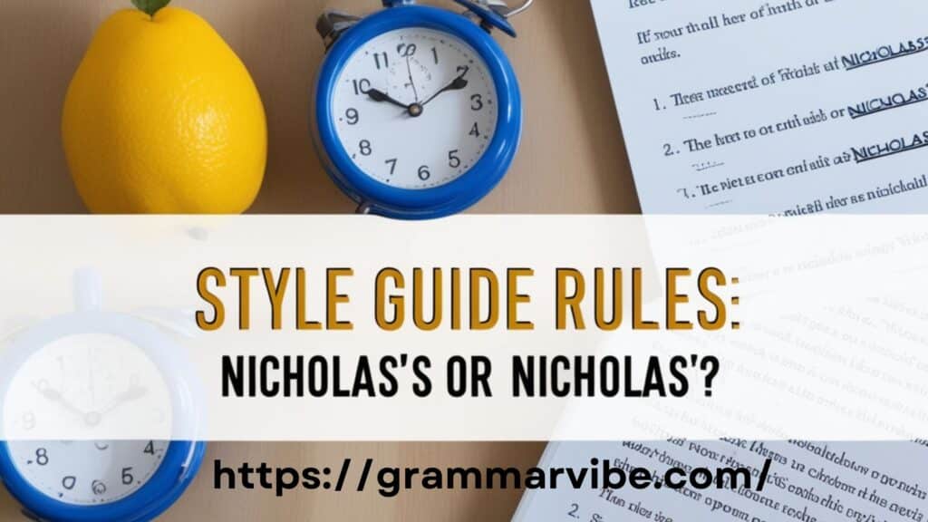 Style Guide Rules: Nicholas’s or Nicholas’?