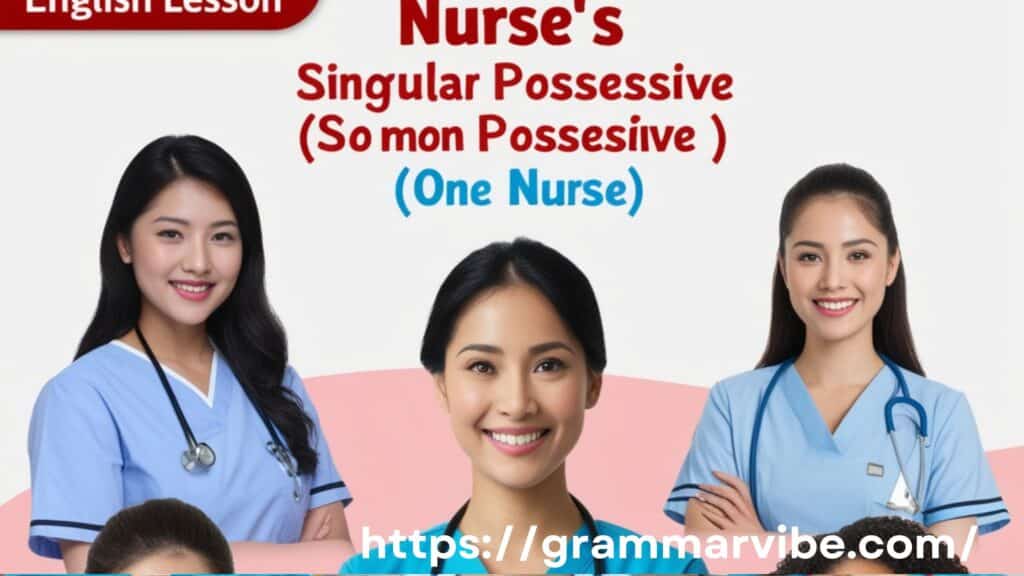 Nurse’s – Singular Possessive (One Nurse)