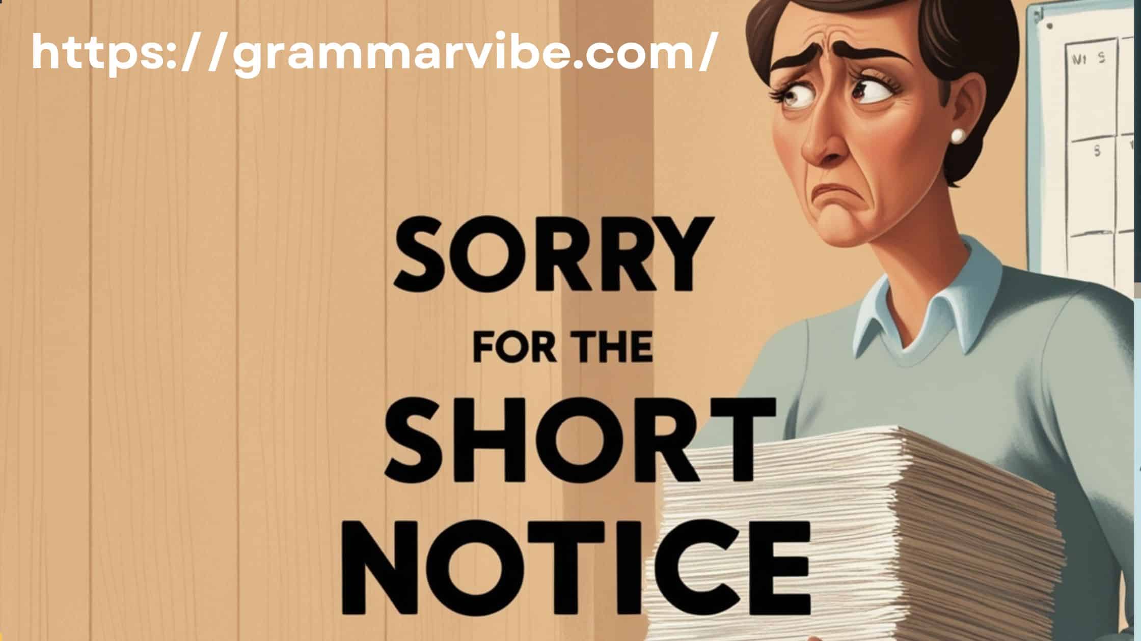 Other Ways to Say “Sorry for the Short Notice”