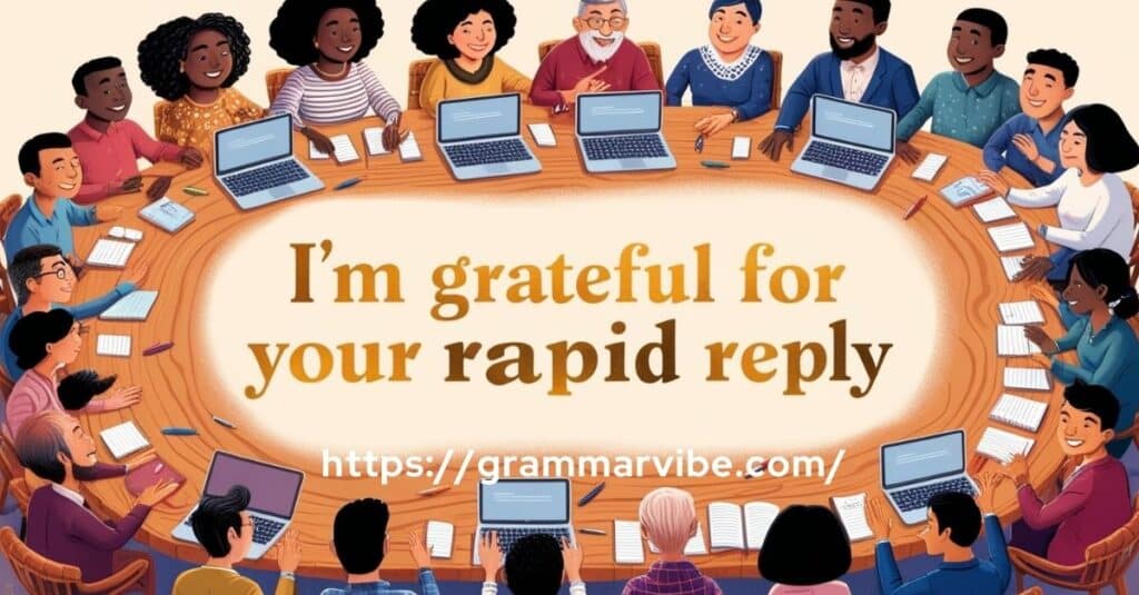 I’m Grateful for Your Rapid Reply